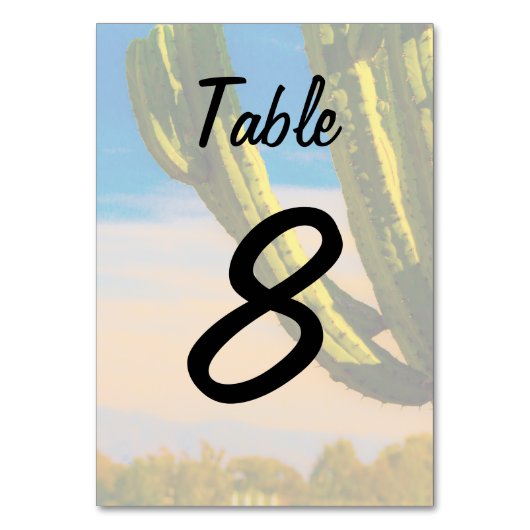 Carte de table Mariage du désert Saguaro Cactus Bl (Par défaut)