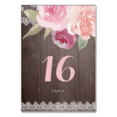 Carte de table mariage en dentelle fleurie rustiqu (Dos)