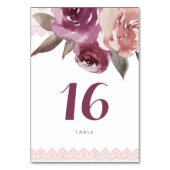 Carte de table mariage en dentelle fleurie rustiqu (Par défaut)