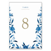 Carte de table Mariage floral bleu (Dos)