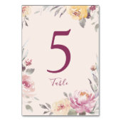 Carte de table mariage floral de jardin romantique (Dos)