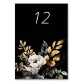 Carte de table Mariage Floral Luxe Black Gold (Dos)