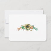 Carte de table Mariage Floral Orange Jaune (Dos)