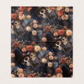 Carte de table Mariage gothique floral Kisser Skel (Inside Unfolded)