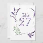 Carte de table Mariage Lavender Lilac violet (Dos)