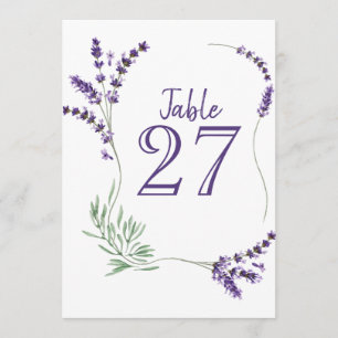 Carte de table Mariage Lavender Lilac violet