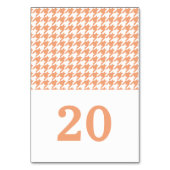 Carte de table Mariage Orange Houndstooth (Dos)