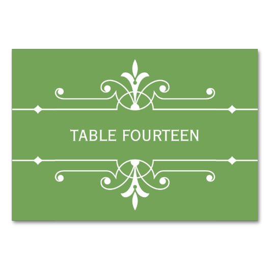 Carte de table Mariage ornementale Green Fancy (Devant)