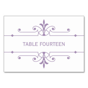 Carte de table Mariage ornementale violette v2