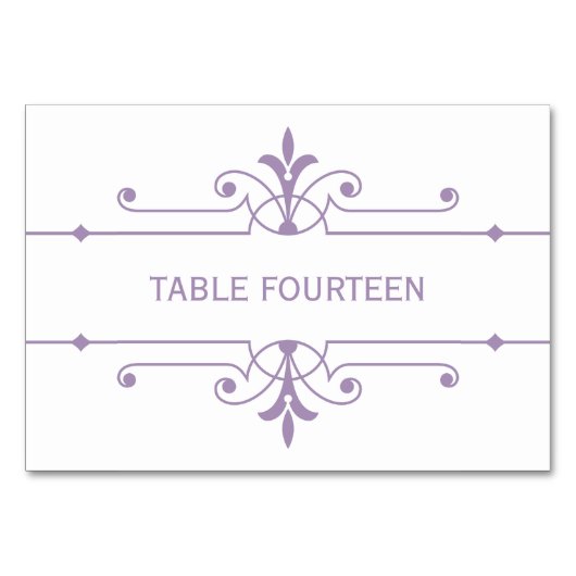 Carte de table Mariage ornementale violette v2 (Devant)