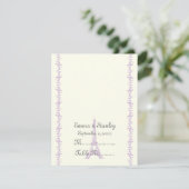 Carte de table mariage Paris Tour Eiffel violet (Debout devant)