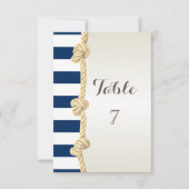 Carte de table mariage plage corde navy, cœurs, ra (Devant)