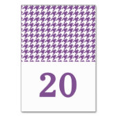 Carte de table Mariage pourpre Houndstooth (Dos)