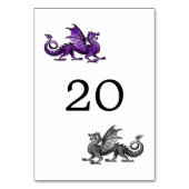 Carte de table Mariage Purple Silver Dragon (Dos)