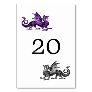 Carte de table Mariage Purple Silver Dragon