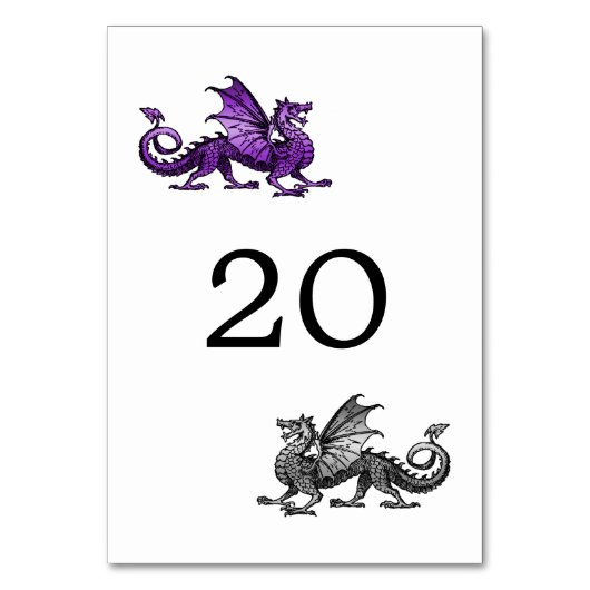 Carte de table Mariage Purple Silver Dragon (Par défaut)