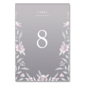 carte de table mariage rose floral argent (Dos)