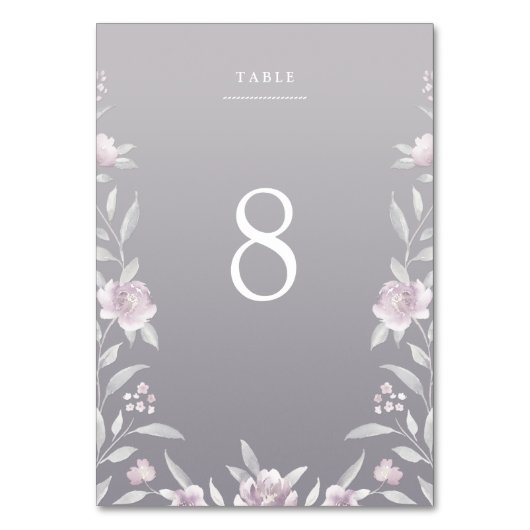 carte de table mariage rose floral argent (Par défaut)