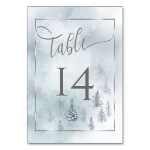 Carte de table mariage Silver Blue Winter Wonderla