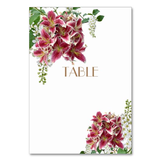 Carte de table mariage Stargazer Floral (Par défaut)