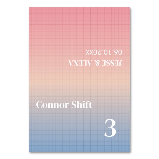 Carte de table mariage Vaporwave pliée (Par défaut)