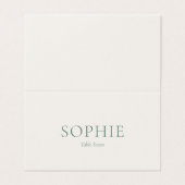 Carte de table mariage vert sauge minimaliste (Outside Unfolded)