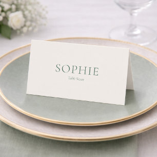 Carte de table mariage vert sauge minimaliste