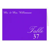 Carte de table Mariage violet Sunset Hearts (Devant Horizontal)