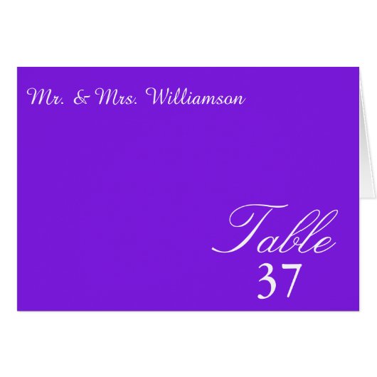 Carte de table Mariage violet Sunset Hearts (Devant Horizontal)