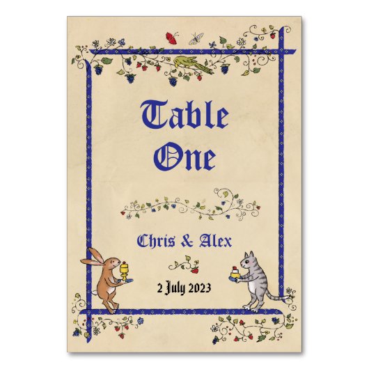 Carte de table médiévale avec nom de couple (Par défaut)