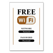 Carte de table métallique Wi-Fi gratuit minimalist (Dos)