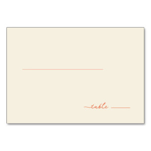 Carte de table minimaliste beige serein