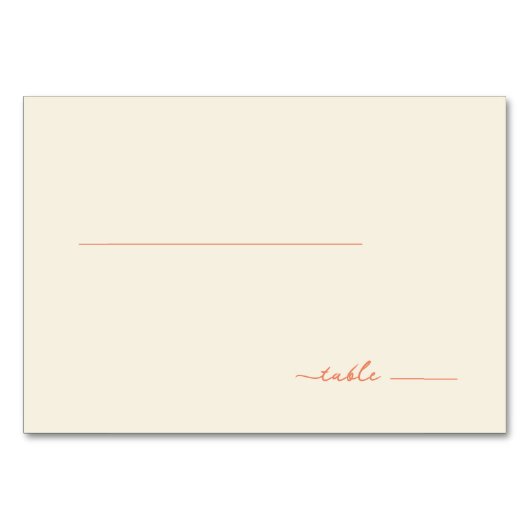 Carte de table minimaliste beige serein (Devant)