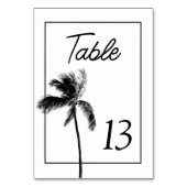 Carte de table minimaliste palmier noir et blanc (Dos)