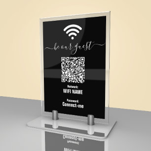 Carte de table minimaliste pour mot de passe Wifi