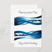 Carte de table moderne abstraite Vagues bleues (Devant / Derrière)