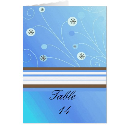 Carte de table moderne bleue et marron (Devant)