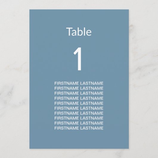 Carte de table moderne Dusty Blue Guest Names (Devant)