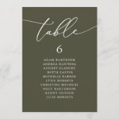 Carte de table moderne pour hôtes romantiques assi (Dos)