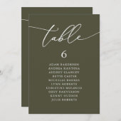 Carte de table moderne pour hôtes romantiques assi (Devant / Derrière)