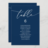 Carte de table moderne pour hôtes romantiques assi (Devant / Derrière)