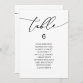 Carte de table moderne pour hôtes romantiques assi (Devant / Derrière)