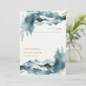 Carte de table Montagnes Bleues Blush Gris (Debout devant)