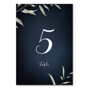 carte de table moody navy minimical botanical gree