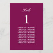 Carte de table Mulberry Wine Guine Names (Devant)