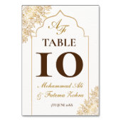 Carte de table musulmane Élégance Mosquée Florale  (Dos)