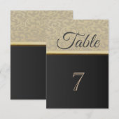 Carte de table noir élégant et stylé (Devant / Derrière)