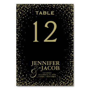 Carte de table Noir et or