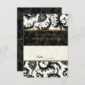 Carte de table Noir, Or, Ivoire (Devant / Derrière)