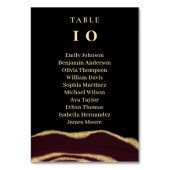 Carte de table noire en pierre de taille noire (Dos)